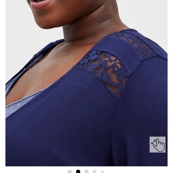 Torrid Supersoft Blue Lace Cardigan Size 0 - Picture 8 of 8